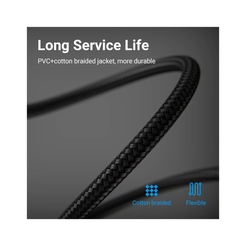 Патч-корд 1м, S/FTP cat 8 RJ-45 COPPER black Vention (IKGBF)