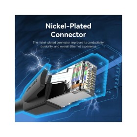 Патч-корд 0.5м, S/FTP cat 8 RJ-45 black Vention (IKKBD)