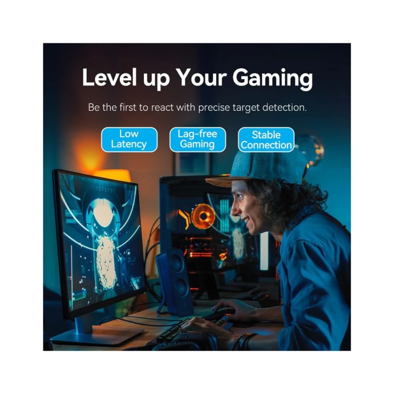 Патч-корд 1м, S/FTP cat 8 RJ-45 black Vention (IKKBF)