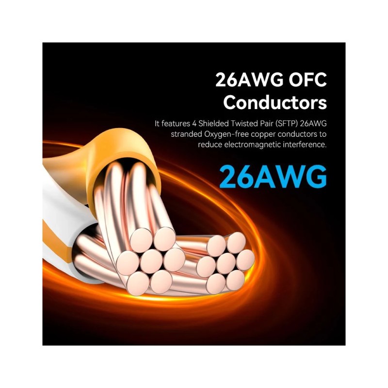 Патч-корд 3м, S/FTP cat 8 RJ-45 black Vention (IKKBI)