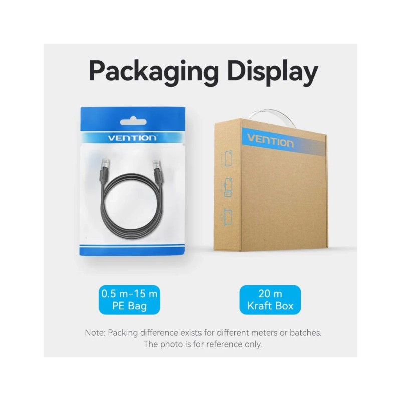 Патч-корд 8м, S/FTP cat 8 RJ-45 black Vention (IKKBK)