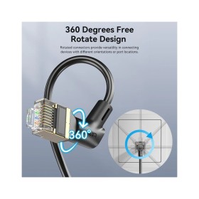 Патч-корд 1м STP cat 8 RJ-45 90° corner black Vention (IKLBF)