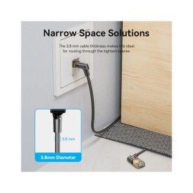 Патч-корд 1м STP cat 8 RJ-45 90° corner black Vention (IKLBF)