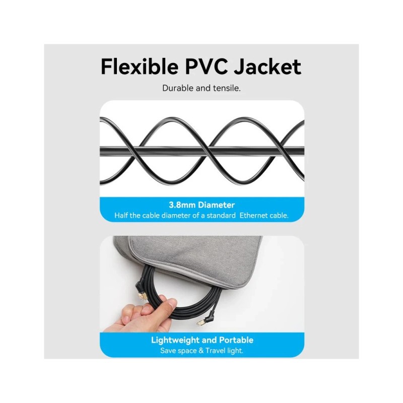 Патч-корд 1м STP cat 8 RJ-45 90° corner black Vention (IKLBF)