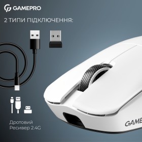 Мышка GamePro Asgard Odin 8K Wireless/USB White (GM035W)