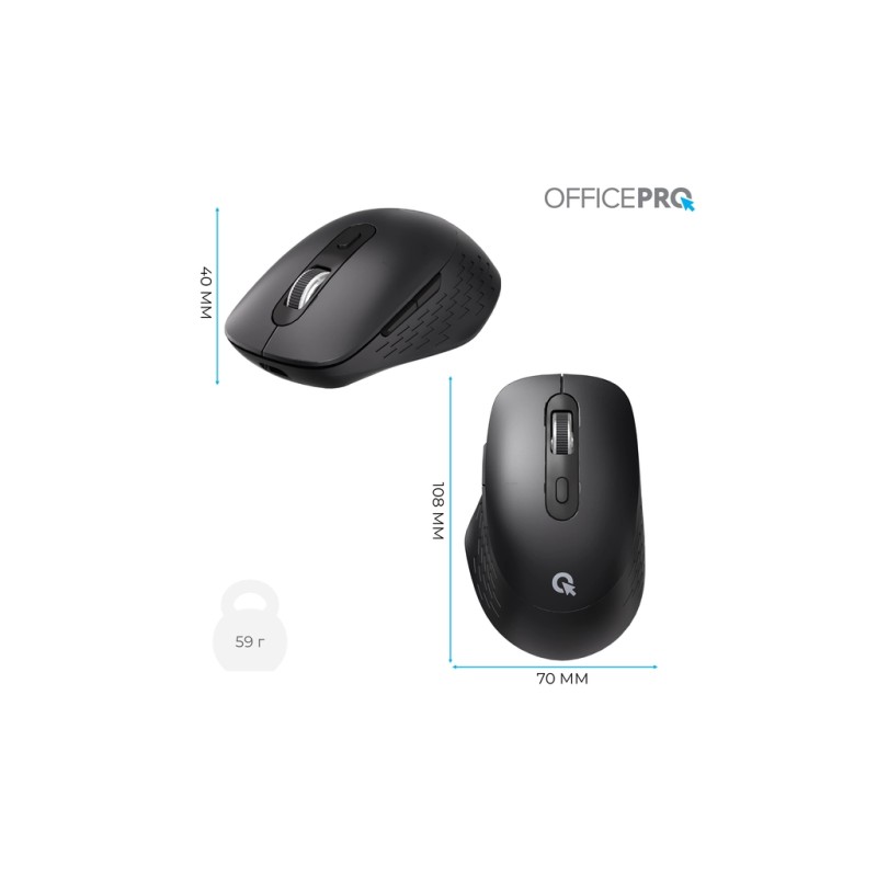 Мышка OfficePro M265B Wireless/Bluetooth Silent Click Black (M265B)