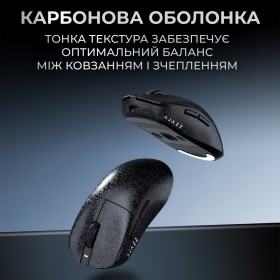 Мышка Ajazz AJ199 Carbon fiber Wireless/Bluetooth/USB Black (AJ199-B)