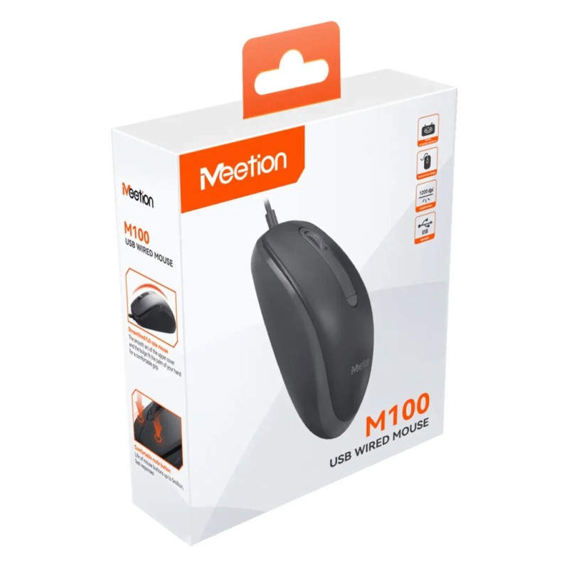 Мышка Meetion M100 USB Black (MT-M100-A)