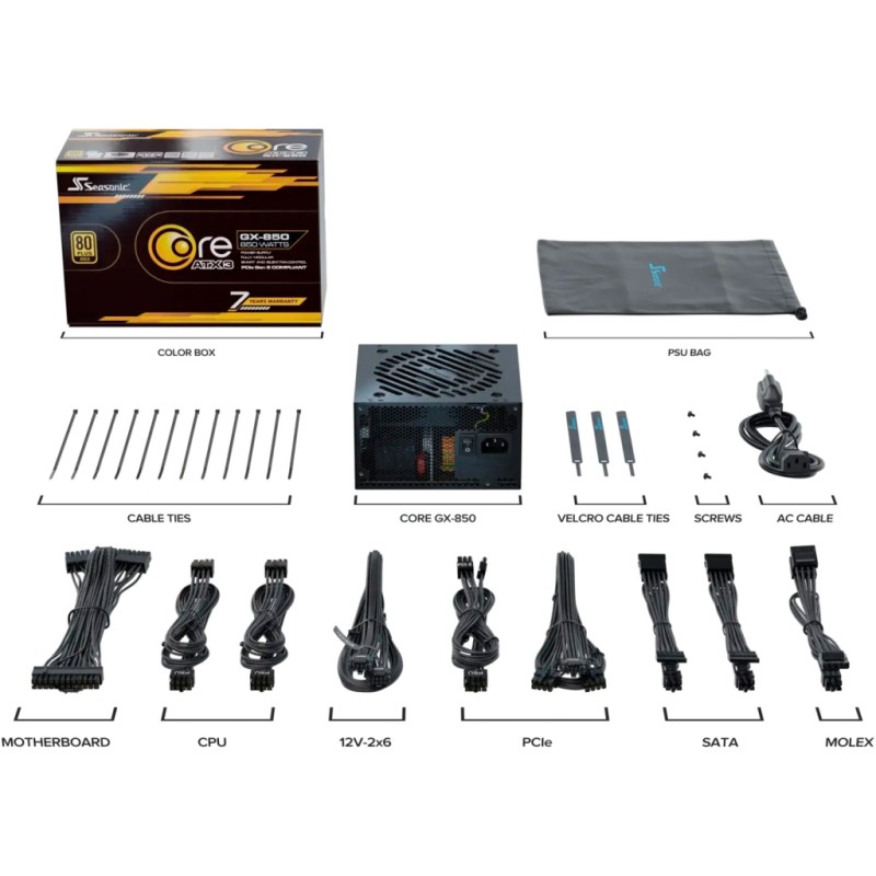 Блок питания Seasonic 850W BLACK CORE GX-850-ATX31 (CORE GX-850-ATX31)