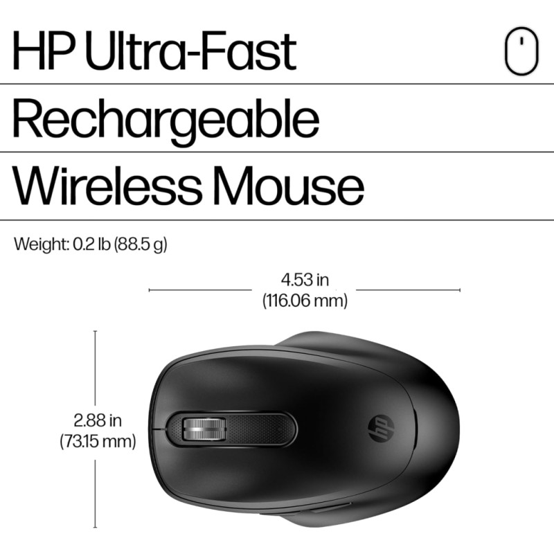 Мышка HP 510 Ultra-Fast Rechargeable Wireless Black (9C2F6AA)