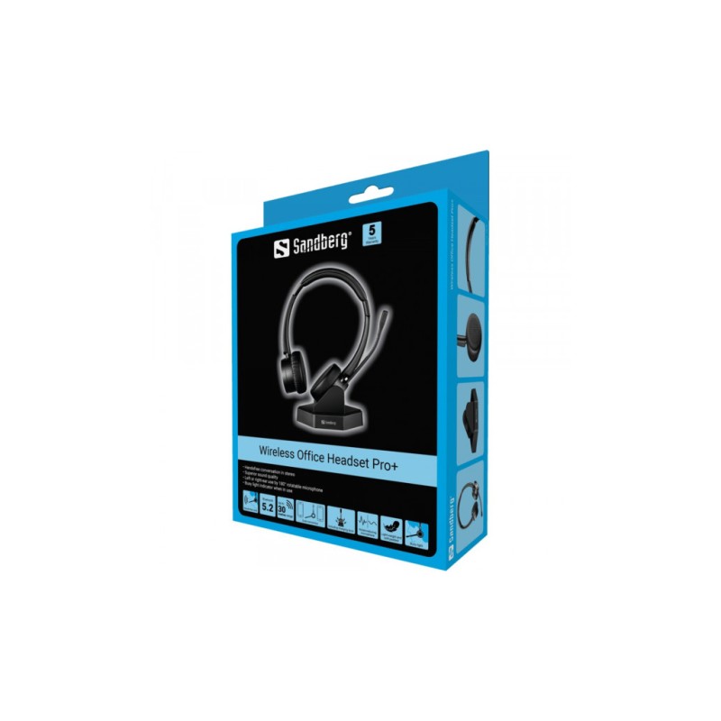 Наушники Sandberg Wireless Office Headset Pro+ Bluetooth Black (126-18)
