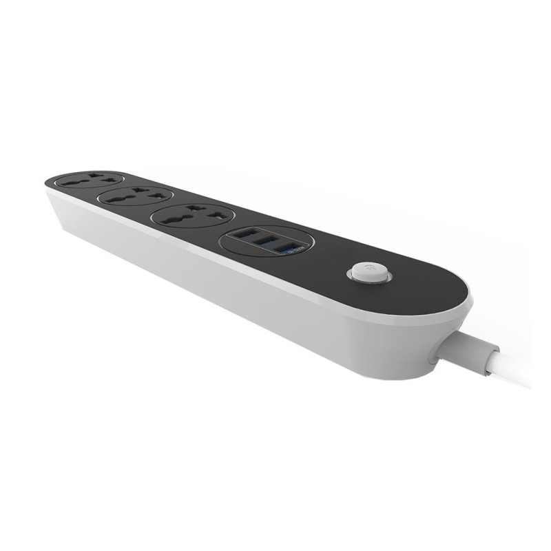 Сетевой фильтр питания ColorWay CW-CHU33B, 3 розетки/3USB Black 1.8M (CW-CHU33B)