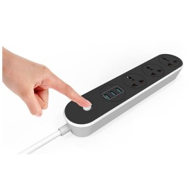 Сетевой фильтр питания ColorWay CW-CHU33B, 3 розетки/3USB Black 1.8M