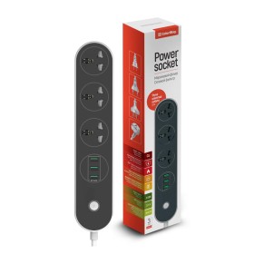 Сетевой фильтр питания ColorWay CW-CHU33B, 3 розетки/3USB Black 1.8M (CW-CHU33B)