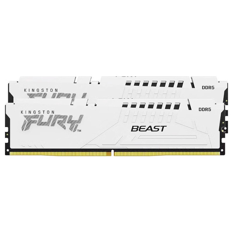 Модуль памяти для компьютера DDR5 64GB (2x32GB) 5200 MHz FURY Beast White Kingston Fury (ex.HyperX) (KF552C40BWK2-64)