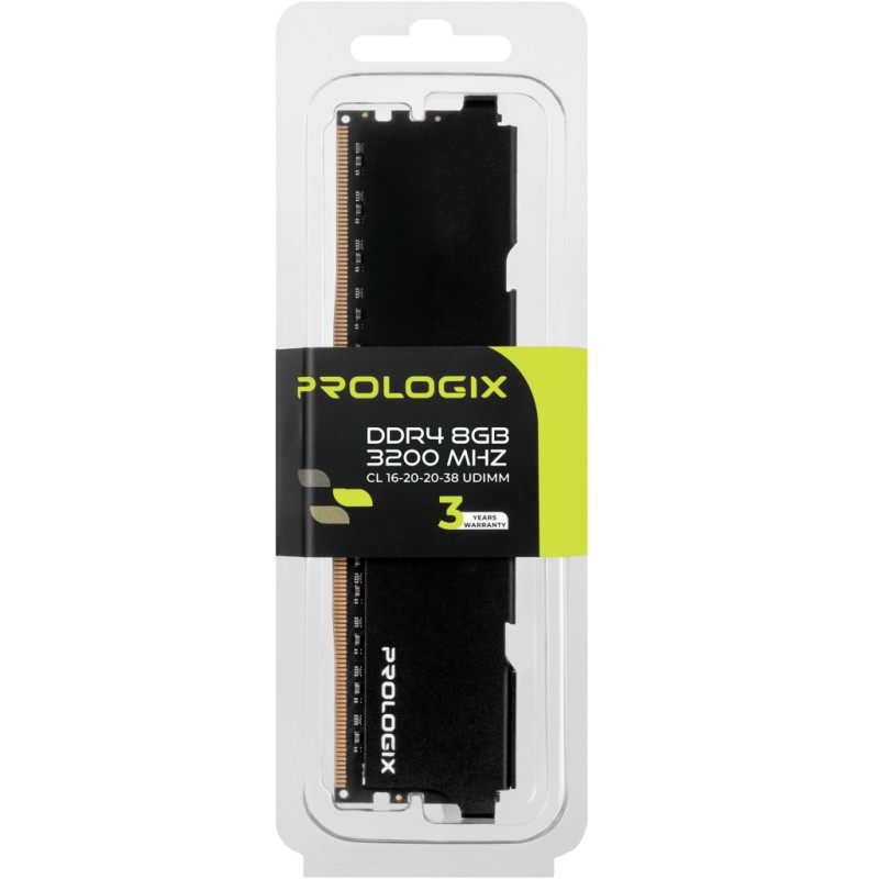 Модуль памяти для компьютера DDR4 8GB 3200 MHz Black Prologix (PRO8GB3200B4)