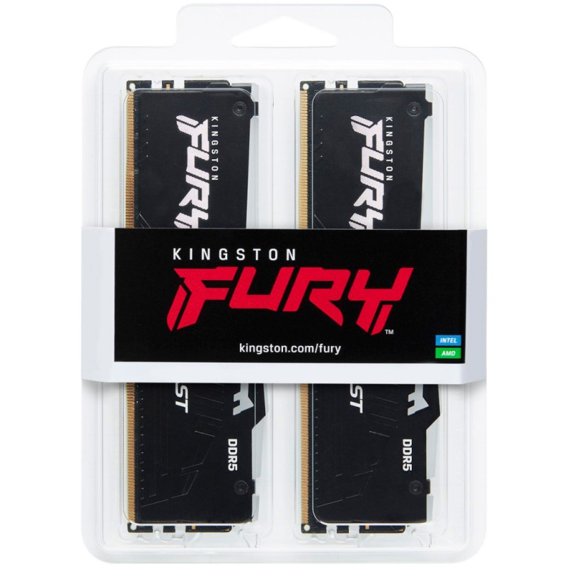 Модуль памяти для компьютера DDR5 64GB (2x32GB) 6000 MHz Beast RGB EXPO Black Kingston Fury (ex.HyperX) (KF560C36BBE2AK2-64)