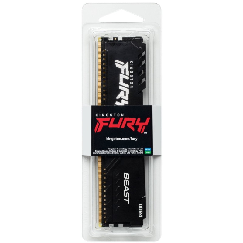 Модуль пам'яті для комп'ютера DDR4 16GB 3200 MHz Beast Black Kingston Fury (ex.HyperX) (KF432C16BB1/16WP)