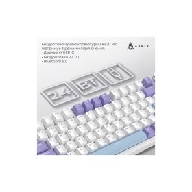 Клавиатура Ajazz AK820 Pro Gift Switch Purple RGB USB/Wireless/Bluetooth UA Purple (AK820PRO-G-PWB)