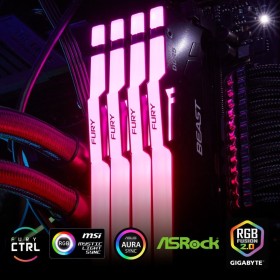 Модуль памяти для компьютера DDR5 64GB (2x32GB) 5600 MHz Beast RGB Kingston Fury (ex.HyperX) (KF556C36BBEAK2-64)