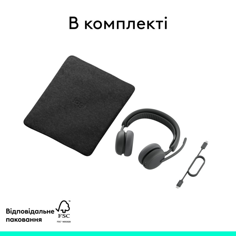 Наушники Logitech Zone Wireless 2 ES for Business Graphite (981-001512)