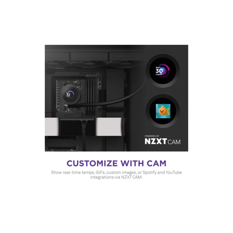 Система жидкостного охлаждения NZXT Kraken Plus V2 360mm AIO liquid cooler w/Displ (RL-KN360-B2)
