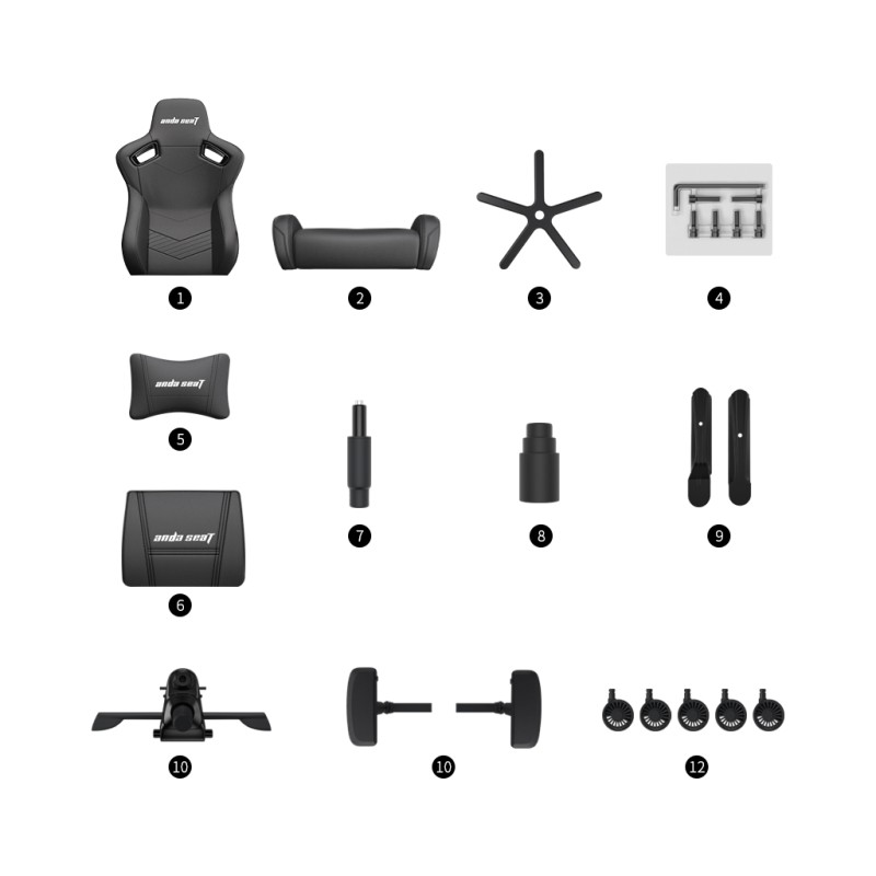 Кресло игровое Anda Seat Kaiser 2 Size XL Black (AD12XL-07-B-PV-B01)