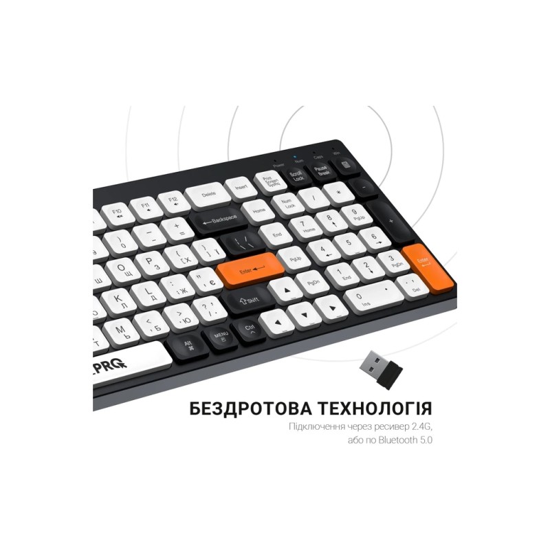Клавиатура OfficePro SK985BO Bluetooth/Wireless UA Black/White (SK985BO)