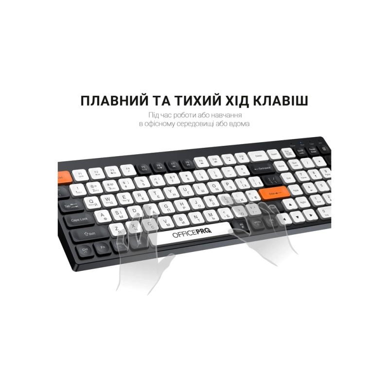 Клавиатура OfficePro SK985BO Bluetooth/Wireless UA Black/White (SK985BO)