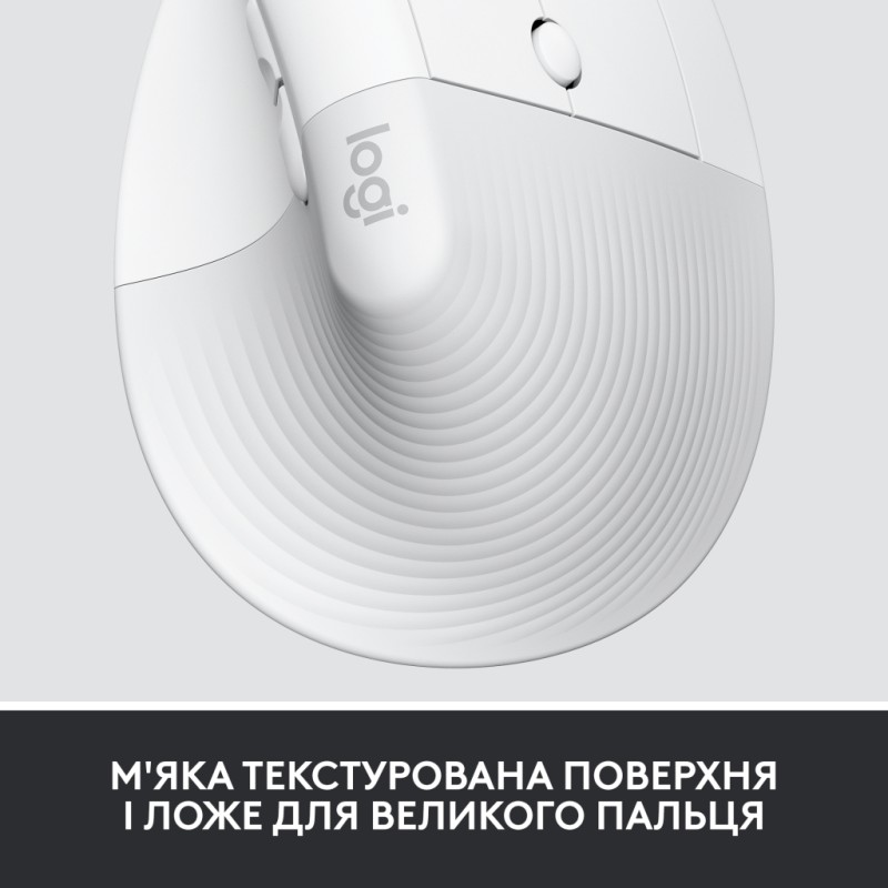 Мышка Logitech Lift Vertical Ergonomic Wireless/Bluetooth for Business Off-white (910-006496)