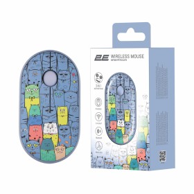 Мышка 2E MF300 PETSCATS Silent Wireless/Bluetooth Blue (2E-MF300WPETSBL)