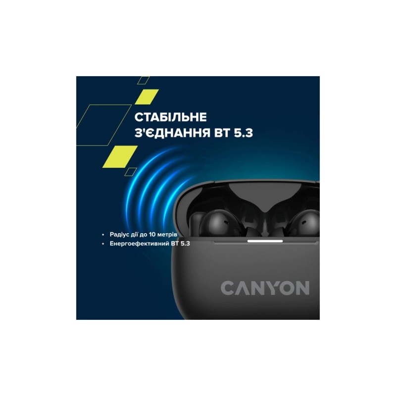 Наушники Canyon TWS-10 OnGo ANC ENC Graphite (CNS-TWS10B)