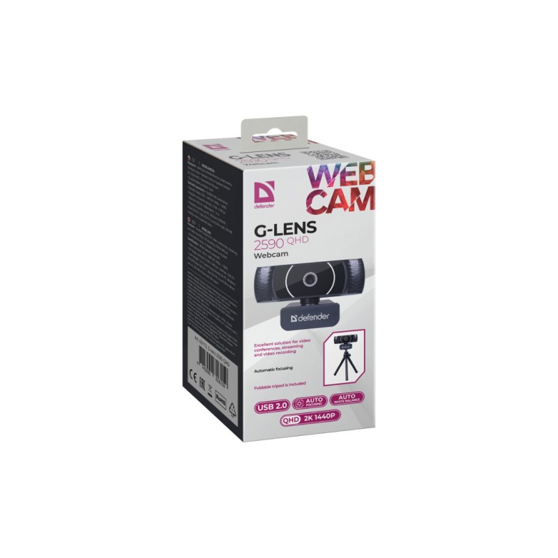 Веб-камера Defender G-lens 2590 QHD 2K 1440p Black (63113)
