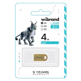 USB флеш накопитель Wibrand 4GB lynx Gold USB 2.0 (WI2.0/LY4M2G)