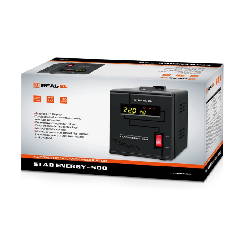 Стабилизатор REAL-EL STAB ENERGY-500 (EL122400011)