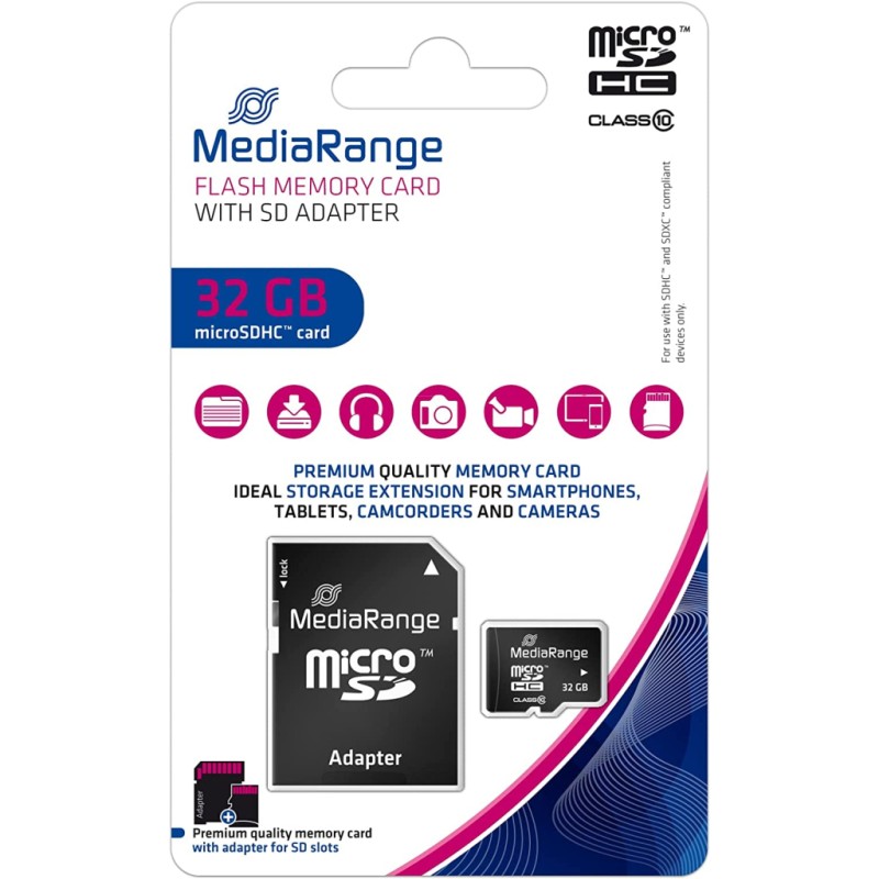 Карта памяти Mediarange 32GB microSD class 10 (MR959)