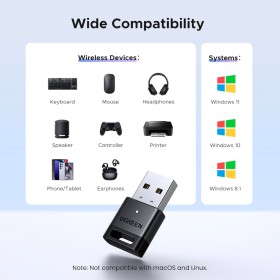 Bluetooth-адаптер Ugreen USB Bluetooth 5.4 CM748 Black (45134)