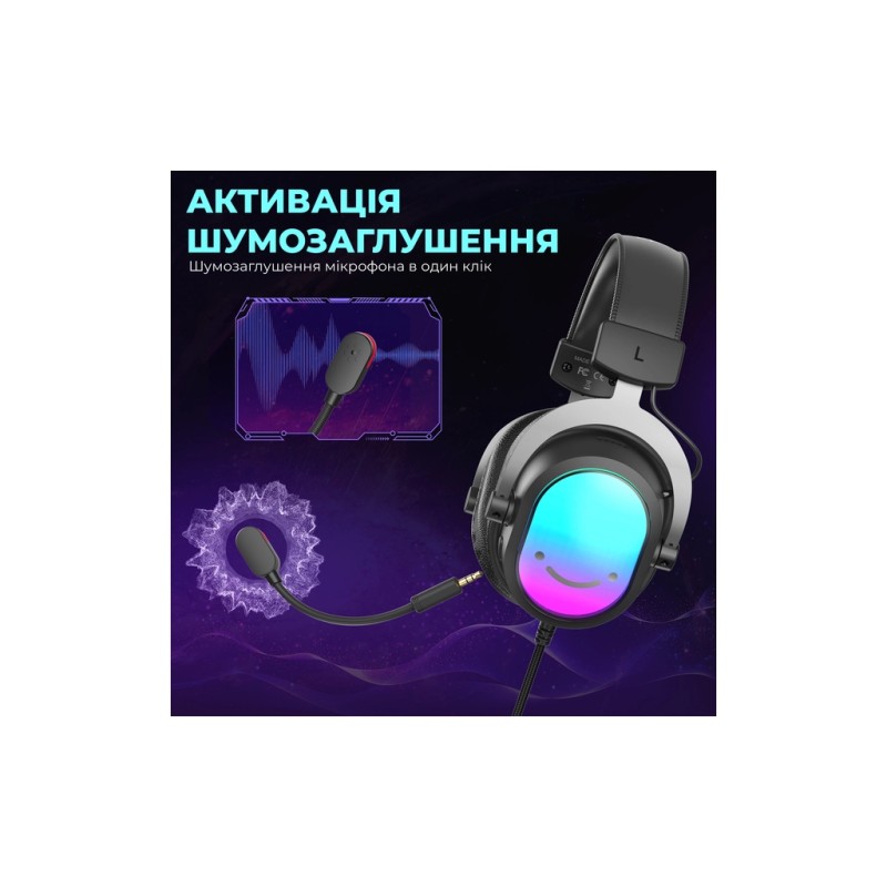 Наушники Fifine H16 7.1 RGB Black (H16)