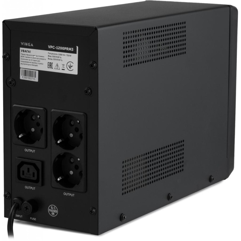 Источник бесперебойного питания Vinga LED 1200VA ( VPC-1200PRM3 ) (VPC-1200PRM3)