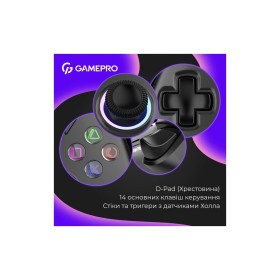 Геймпад GamePro GPS13B BT 5.3/USB/PC/iOS/Android/PS3/PS4 RGB Black (GPS13B)