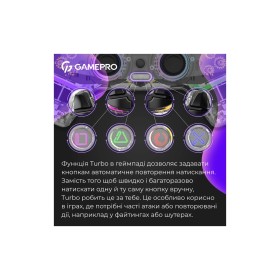 Геймпад GamePro GPS13T BT 5.3/USB/PC/iOS/Android/PS3/PS4 RGB Transparent (GPS13T)