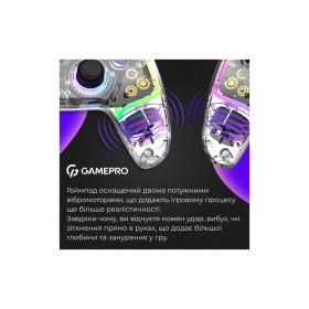 Геймпад GamePro GPS13T BT 5.3/USB/PC/iOS/Android/PS3/PS4 RGB Transparent (GPS13T)
