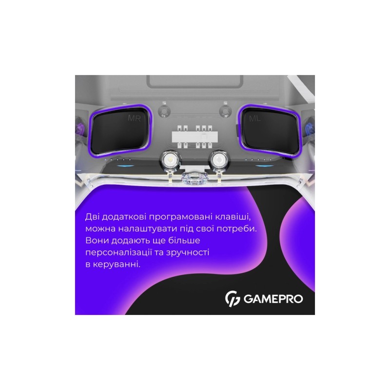 Геймпад GamePro GPS13T BT 5.3/USB/PC/iOS/Android/PS3/PS4 RGB Transparent (GPS13T)