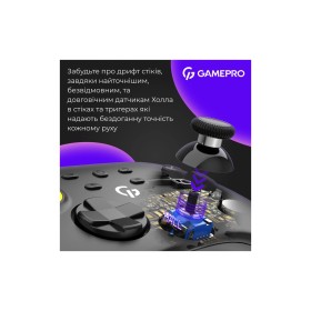 Геймпад GamePro GPX13B 2.4G/BT 5.1/USB/PC/iOS/Android RGB Black (GPX13B)