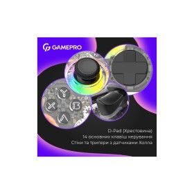 Геймпад GamePro GPX13T 2.4G/BT 5.1/USB/PC/iOS/Android RGB Transparent (GPX13T)