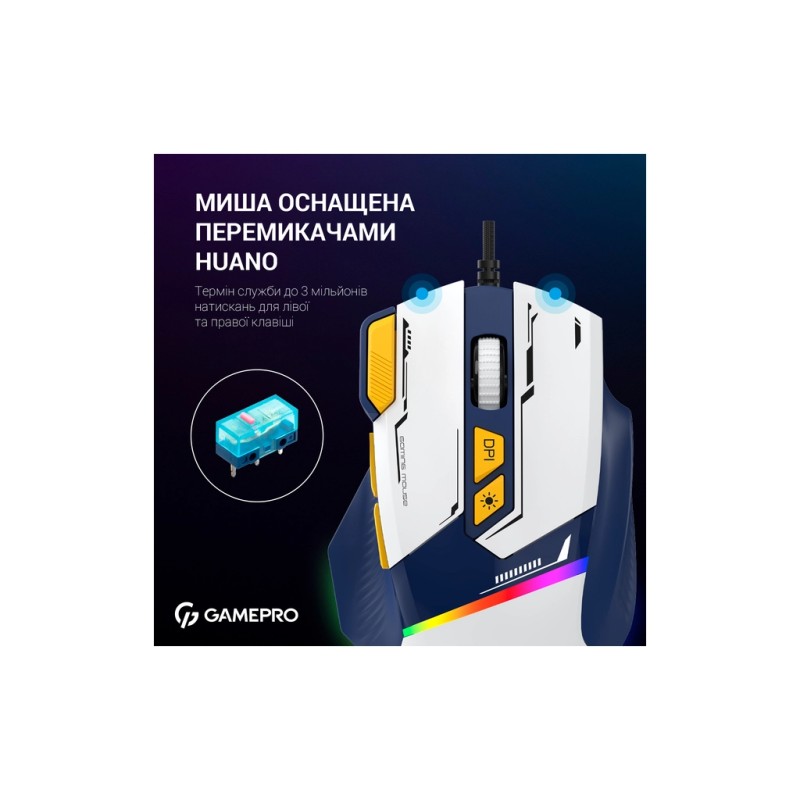 Мышка GamePro GM300BL USB Blue/White (GM300BL)