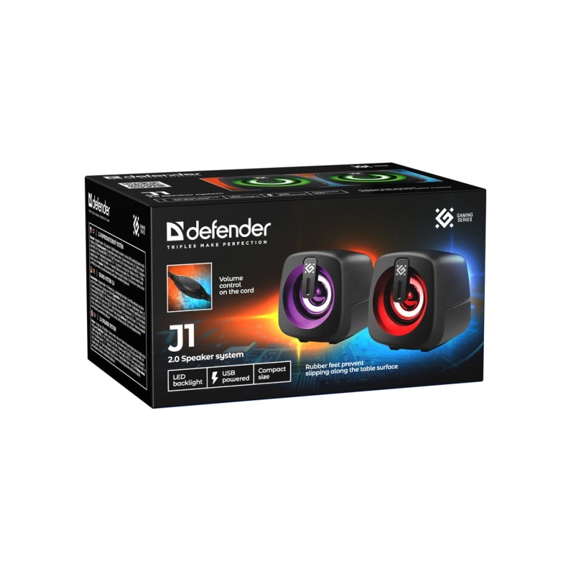 Акустическая система Defender J1 LED USB Black (65961)
