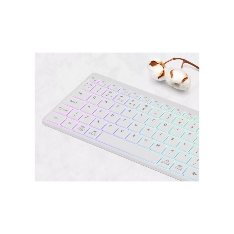 Клавиатура Canyon HKB-W11 Slim Dual Mode Wireless/Bluetooth RGB UA White (CNS-HBTK11W)