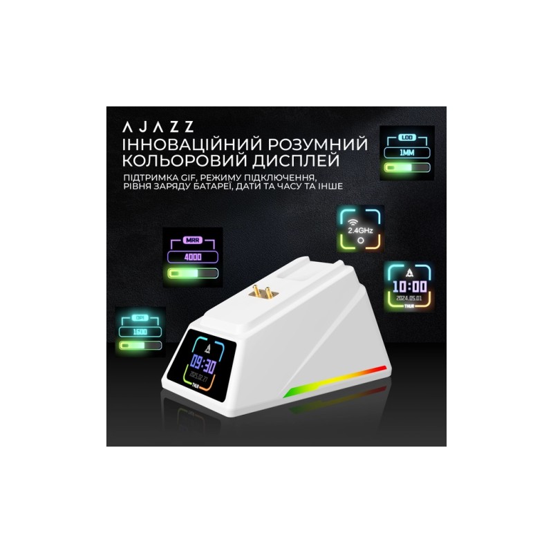 Мышка Ajazz AJ159 APEX Wireless/Bluetooth/USB White (AJM159-A-W)