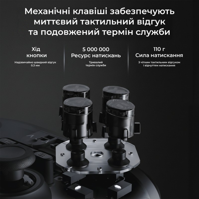 Геймпад Ajazz GP100 2.4G/BT/USB Switch/PC/iOS/Android RGB Black (GP100-B)